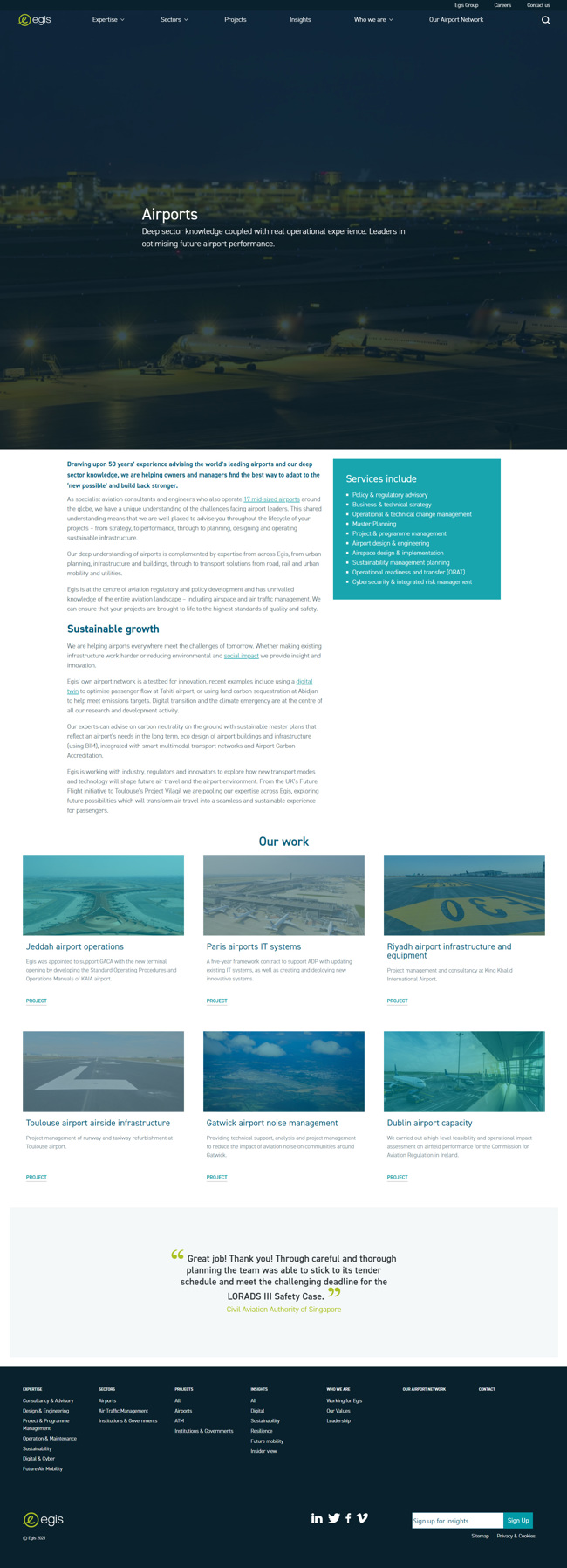 Egis Aviation Website Design and WordPress Web Development SP005 Sectors Airports