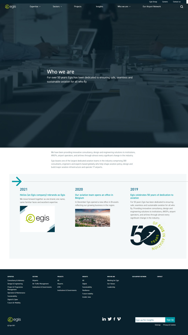 Egis Aviation Website Design and WordPress Web Development SP009 Who We Are
