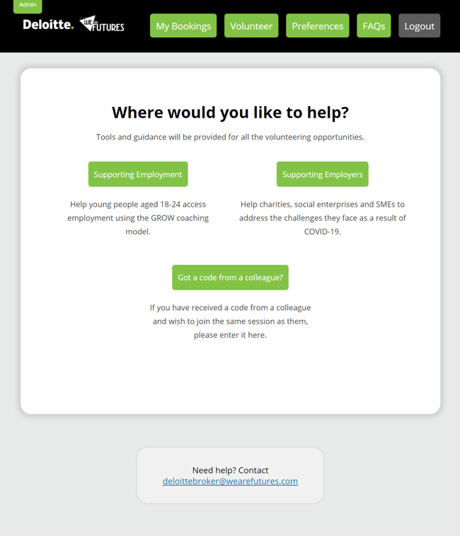 We Are Futures Deloitte Virtual Coaching Hub Web Application Development SP006 Deloitte Volunteer Book Session