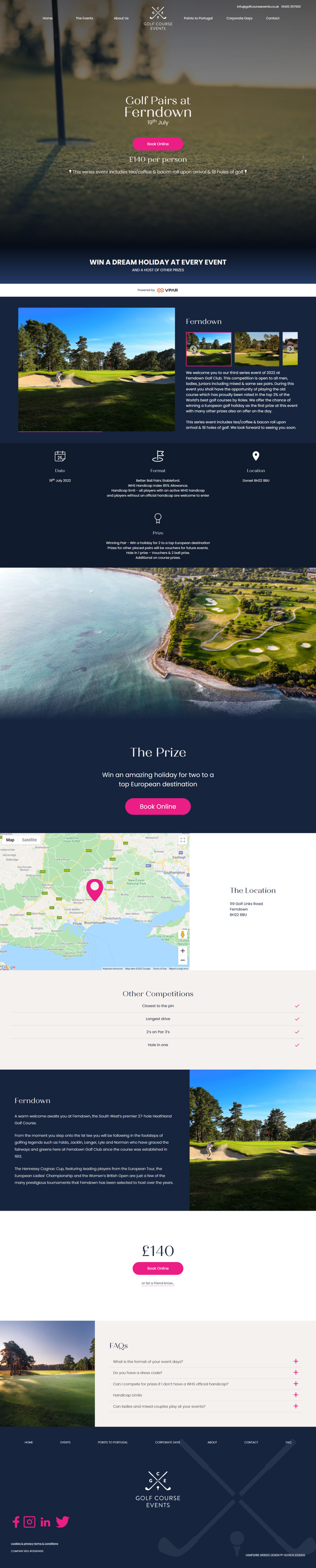 Golf Course Events Website Design And Wordpress Web Development SP005 Ferndown