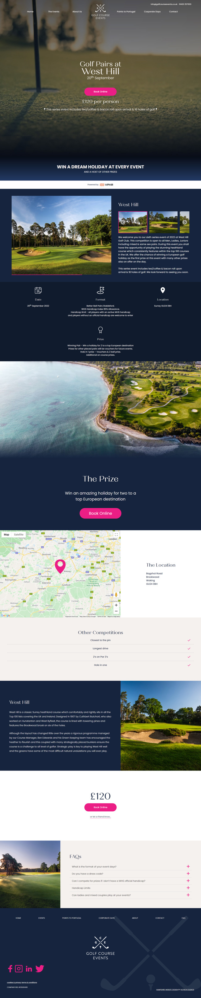 Golf Course Events Website Design And Wordpress Web Development SP008 West Hill