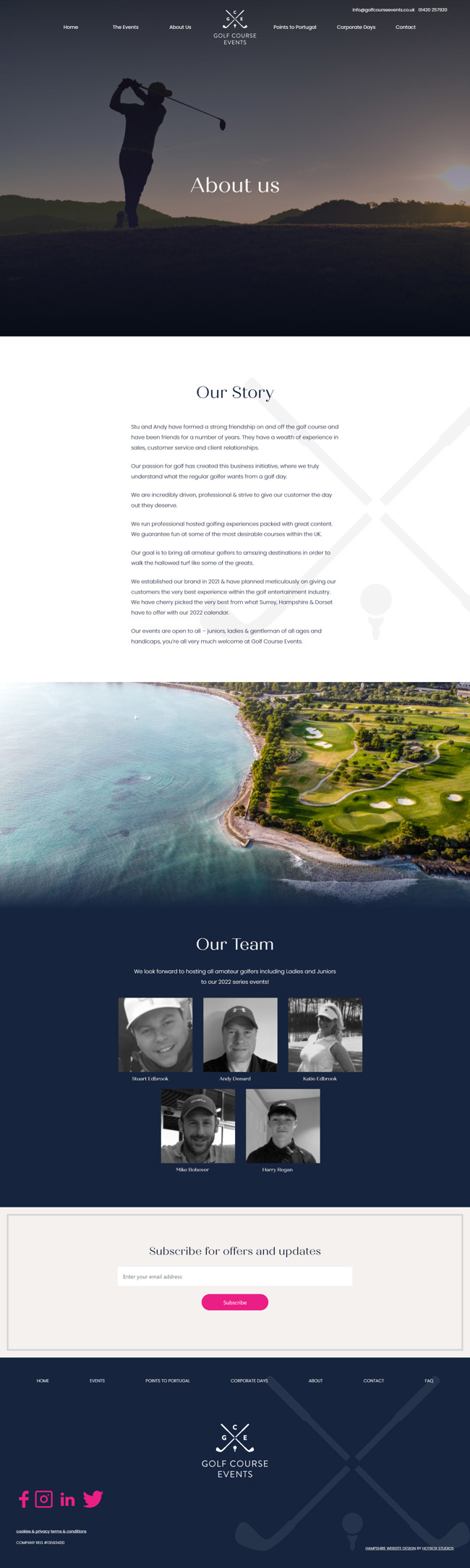 Golf Course Events Website Design And Wordpress Web Development SP010 About Us